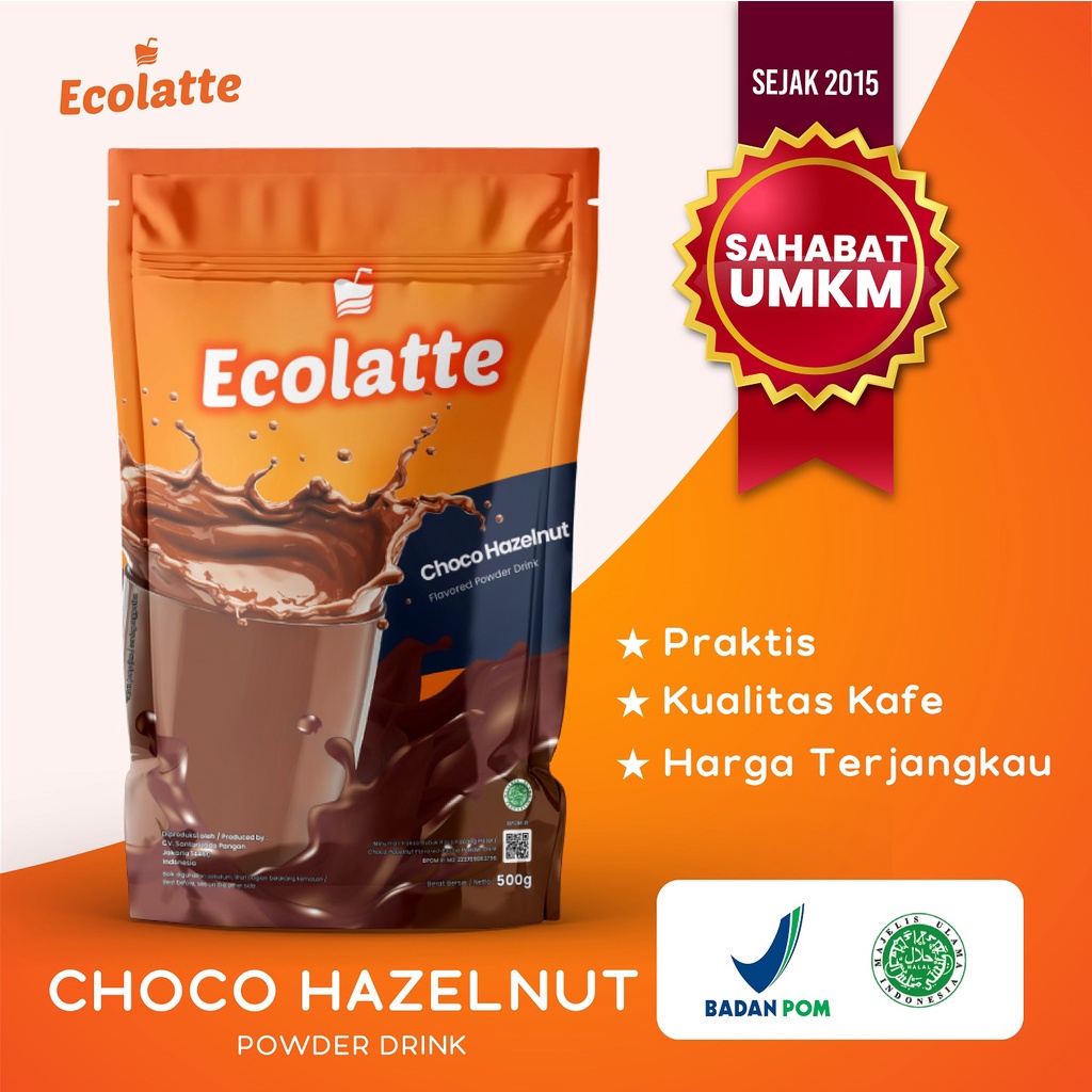 [1 KG] ECOLATTE CHOCO HAZELNUT 1 KG Powder Drink Bubuk Minuman Enak Rasa Cokelat Kacang Hazelnut