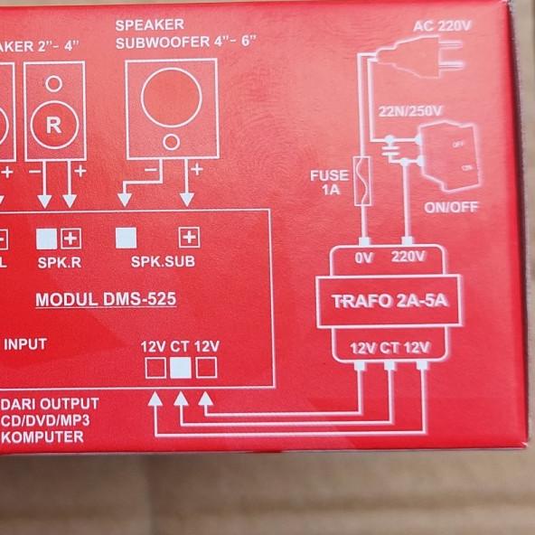 dms 525 home teather 2.1 simbada subwofer dan L+R tda2030 2-1 dms525