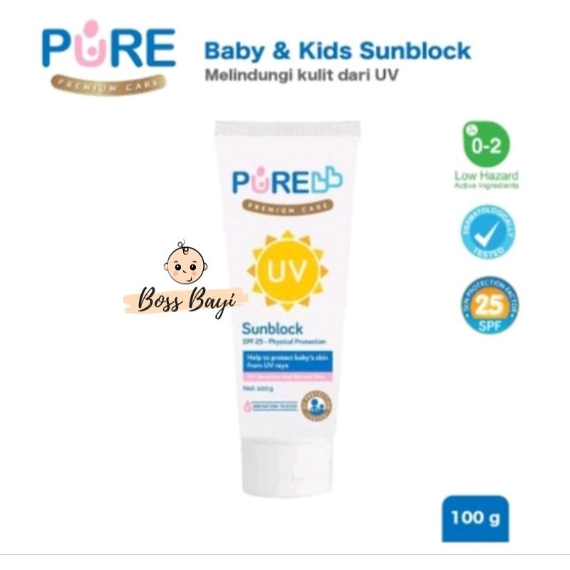 PureBB - Pure Baby Sunblock / Krim Melindungi Kulit Bayi Anak dari UV
