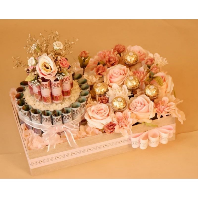 

tart uang full bunga artificial