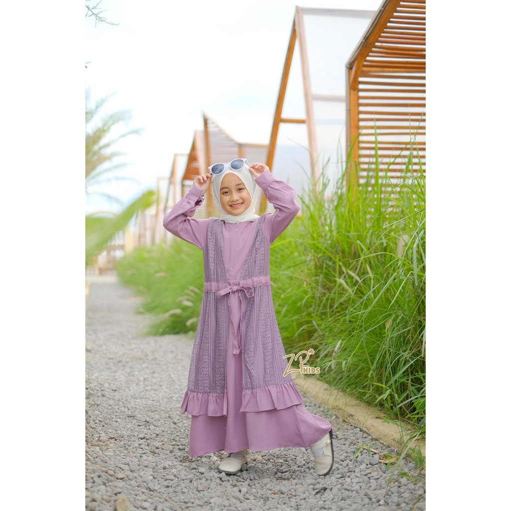 Gamis aleema by zr MOM &amp; KIDS COUPLE kartika Burkat S M L ibu anak ootd kondangan lebaran fashion muslim busana syari wanita gaun hijab pesta murah