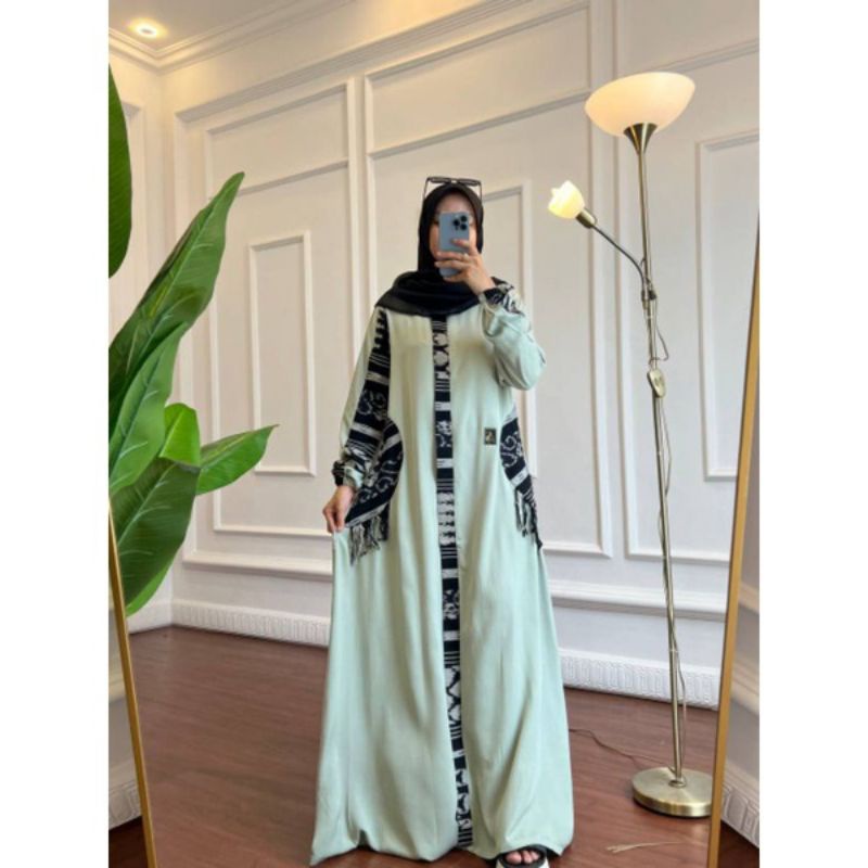 gamis dress kaftan koran ORI by Anjani sabila