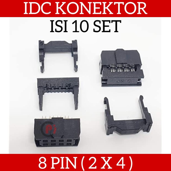 Isi 10 Pcs Set Konektor Female Kabel Pita Flat 8 Pin IDC 8P 2x4 Pin