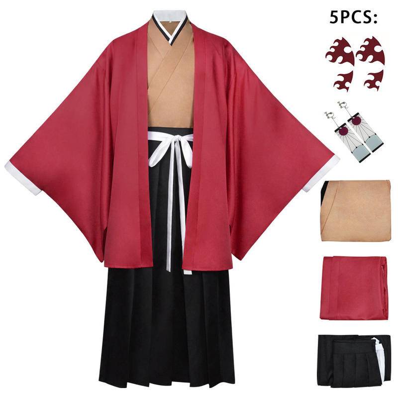 【Wetrose】Ready Stock Kimetsu no yaiba Demon Slayer Tsugikuni Yoriichi Kokushibo Upper Rank One Cos Costume Cosplay Male Anime Kimono Set