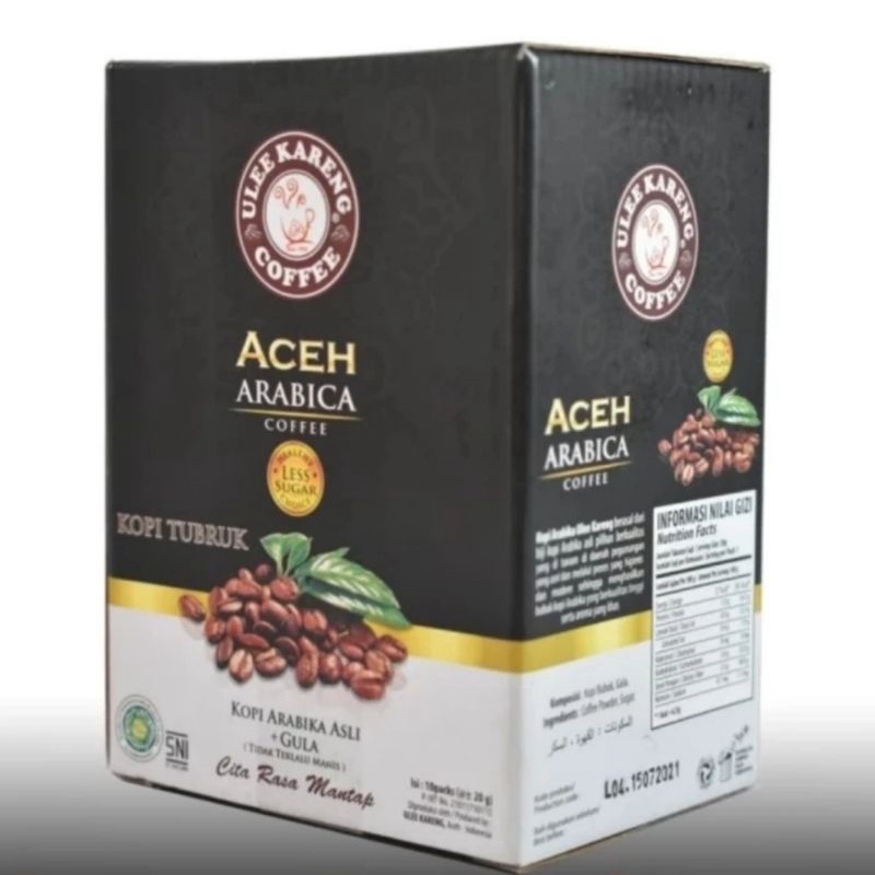 

Kopi Ulee Kareng Aceh Arabika Less Sugar Sachet 20gr || Kopi Asli Khas Aceh