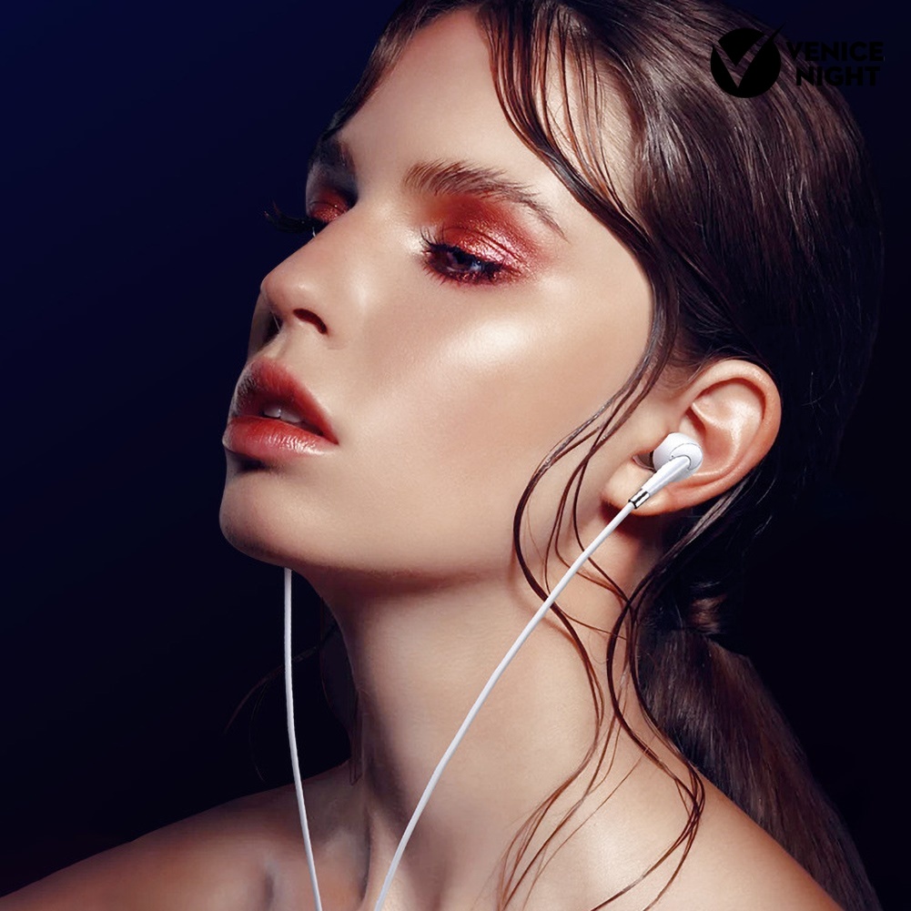 (VNEP) (Berkabel) 3.5mm HiFi Bass In-ear Phone Earphone Olahraga Earbud Headset dengan Mic