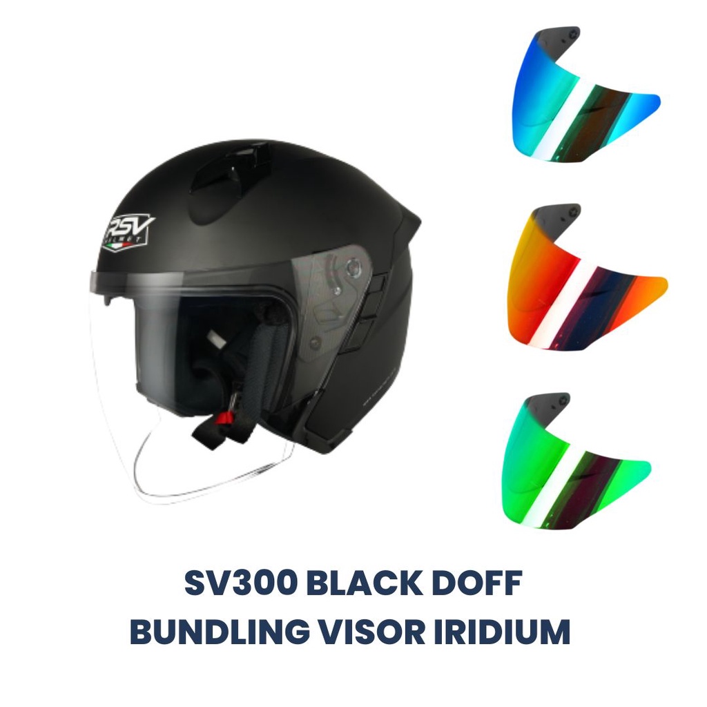 HELM RSV SV300 BLACK DOFF BUNDLING VISOR IRIDIUM