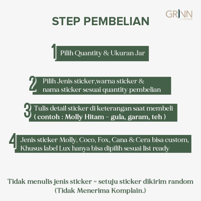 Set Paket* Grinn Living Neron Glass Jar 450 ml Toples Kayu Bambu