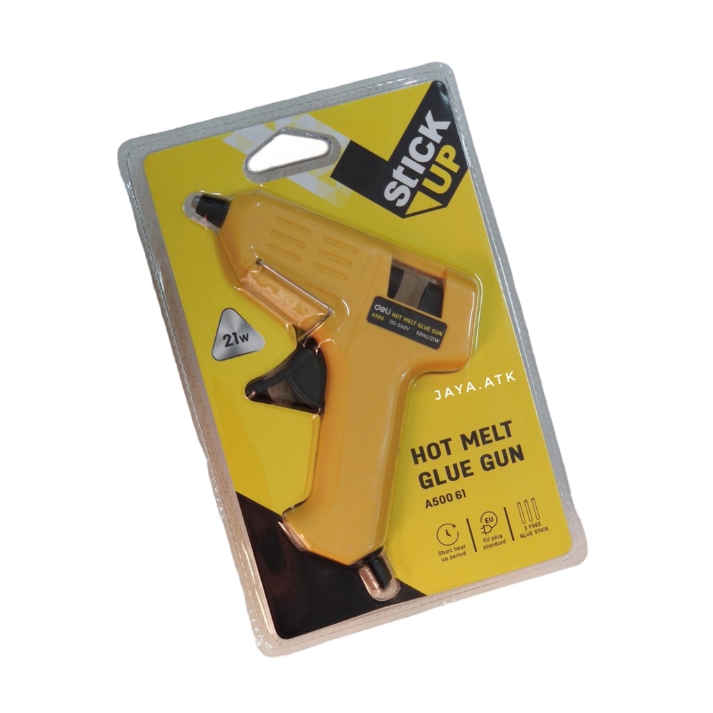 MESIN LEM TEMBAK DELI A50061 HOT MELT GLUE GUN KECIL 20 W BONUS ISI 3