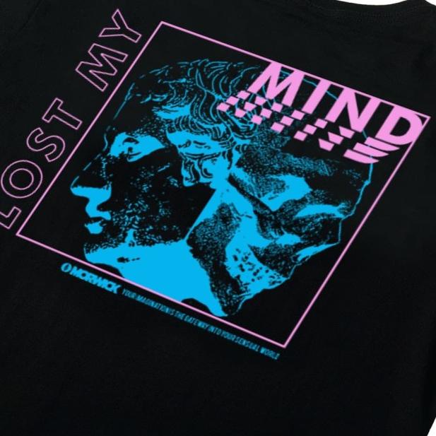 Morwick Tshirt Kaos Pria Lost Mind Hitam - L