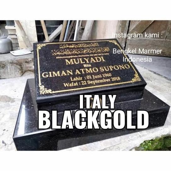BATU NISAN 30*40CM DUDUKAN 40*50CM MARMER GRANIT ASLI BLACKGOLD ITALY SDF6654DFI
