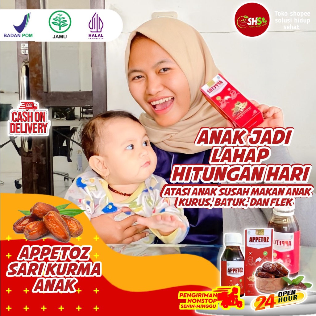 [ SHS ] APPETOZ Sari Kurma Meningkatkan Nafsu Makan Melancarkan Pencernaan Meningkatkan Imun BPOM su