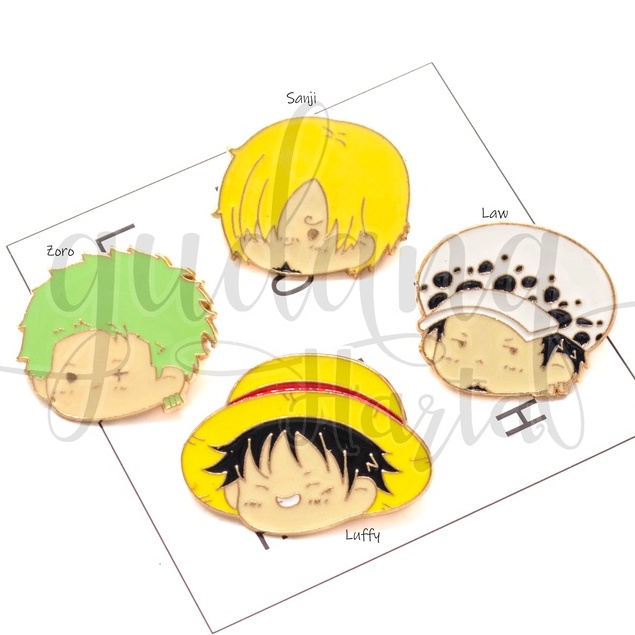 Pin One Piece Head Chibi Bros Tas Motif Kartun Anime Jepang Simple Tuspin GH 208202