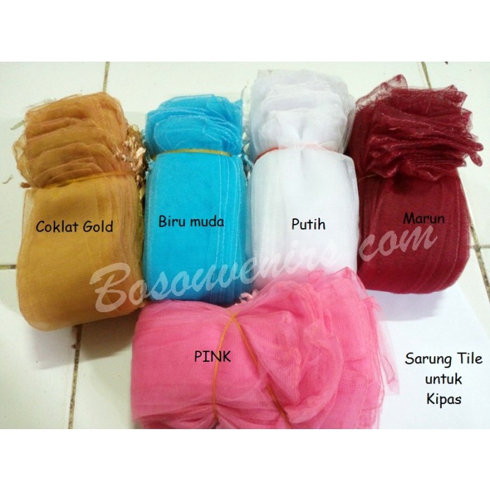 Souvenir Tile Kipas, Kantong/Sarung Tile Serut Untuk Kemasan Souvenir Kipas