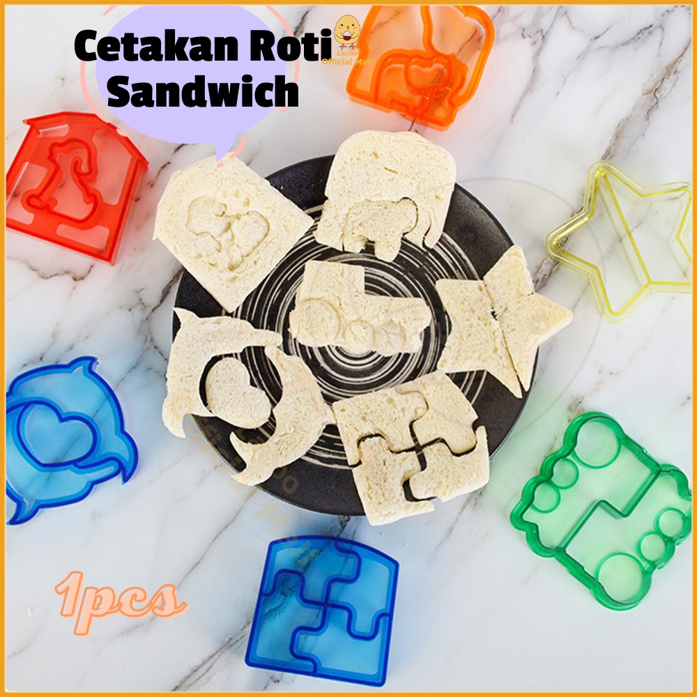 Lacoo Cetakan roti tawar sandwich Cetakan bekal anak Cetakan pemotong roti karakter Sandwich cutter 