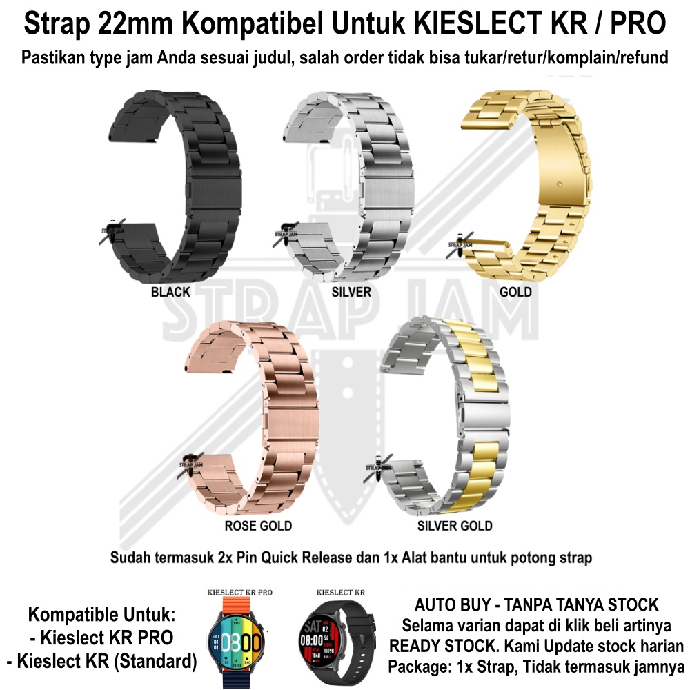 Stainless Steel Strap 22mm Kieslect KR Pro - Tali Jam Tangan Metal Padat