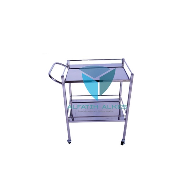 Trolley Instrument 2 Rack Stainless/Troli Instrument 2 Rack/Trolley Instrument 2 Rack Stainless