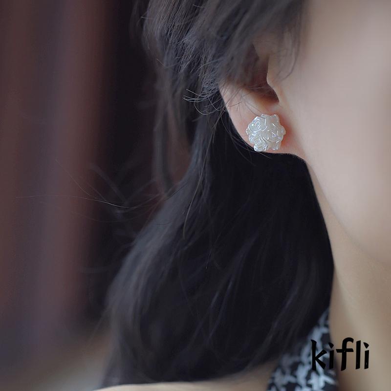 【kifli】Anting Stud Desain Mawar Bahan 925 Sterling Silver