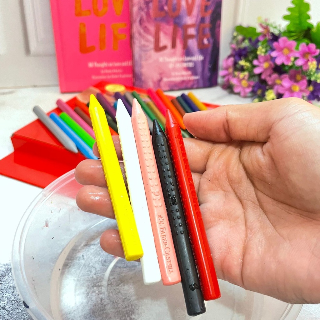 CRAYON FABER CASTELL ERASABLE 24 PCS + DAPAT SERUTAN DAN PENGHAPUS NYA KRAYON BISA DIHAPUS BEST QUALITY STATIONARY UNIK SEKOLAH DAN KANTOR READY GROSIR DAN COD