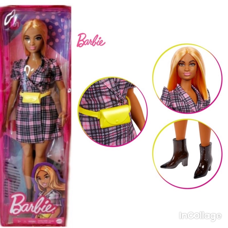 Barbie Fashionistas 161 Doll Boneka Original Mattel Dengan Aksesoris Tas Pinggang Kuning Berbie Berb