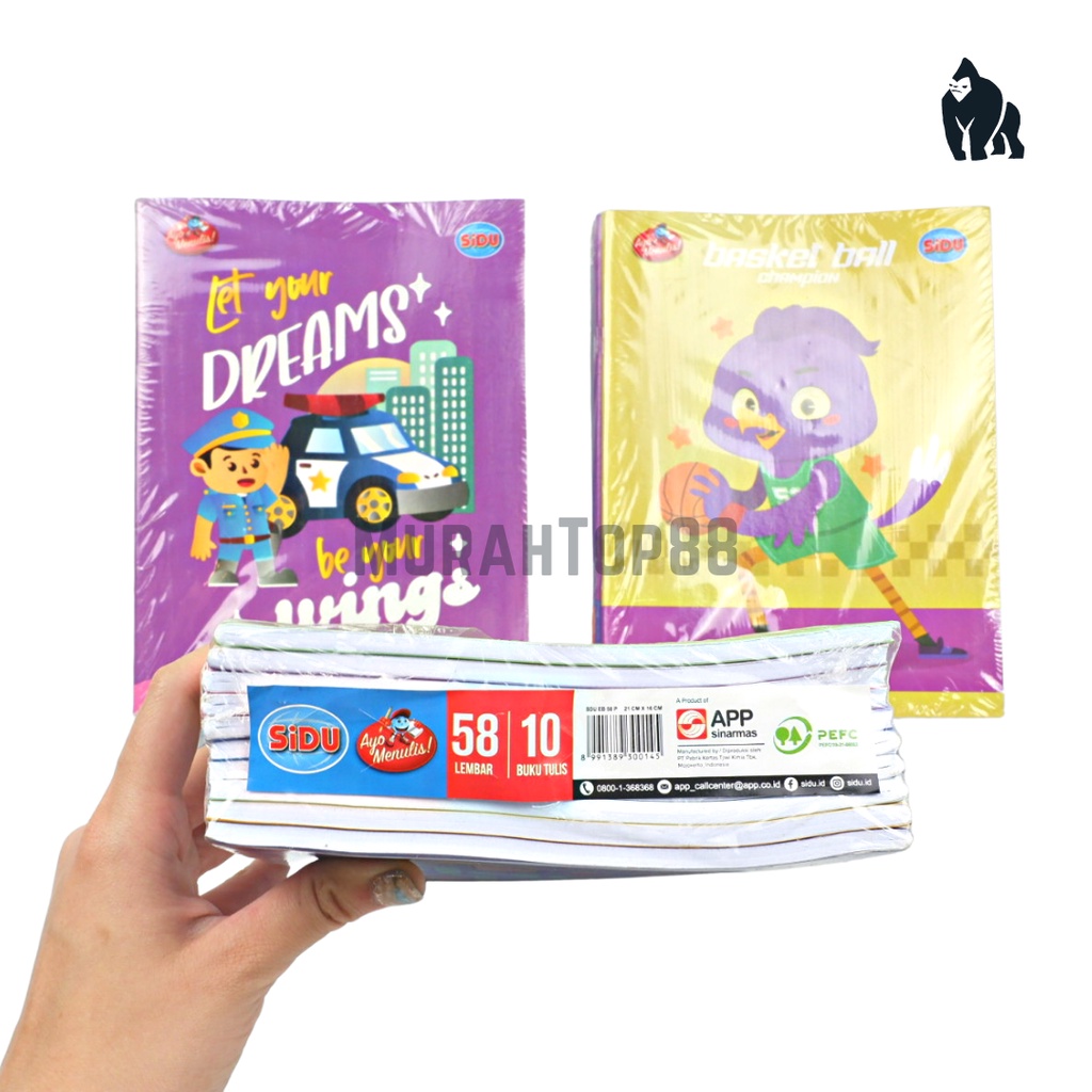 

Buku Tulis Sidu 58 Lembar / Buku Sekolah Anak Karakter Sinar Dunia [PER PACK ISI 10 PCS]