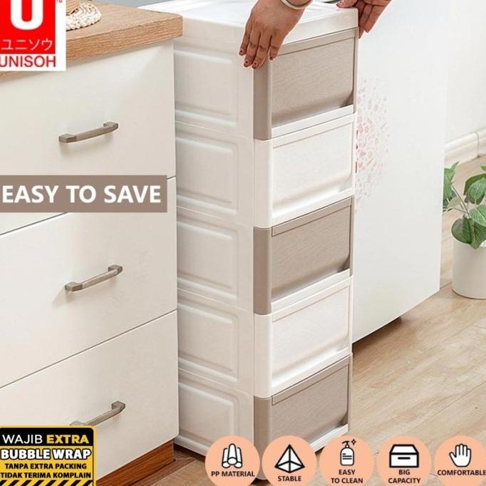 

UNISOH LEMARI PLASTIK PAKAIAN SERBAGUNA LACI SUSUN DRAWER CABINET stock ready