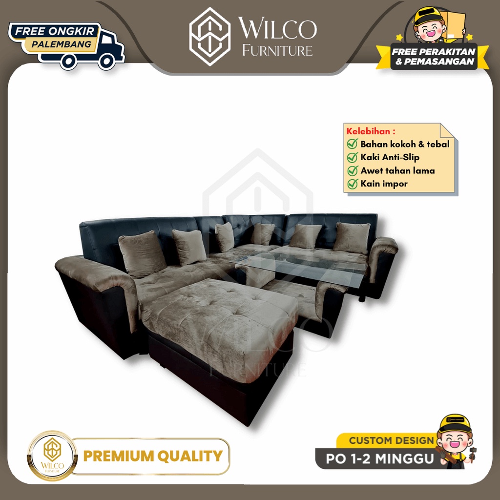 Sofa Sudut Minimalis / Sofa Bed Ruang Keluarga / Sofa L Ruang Tamu