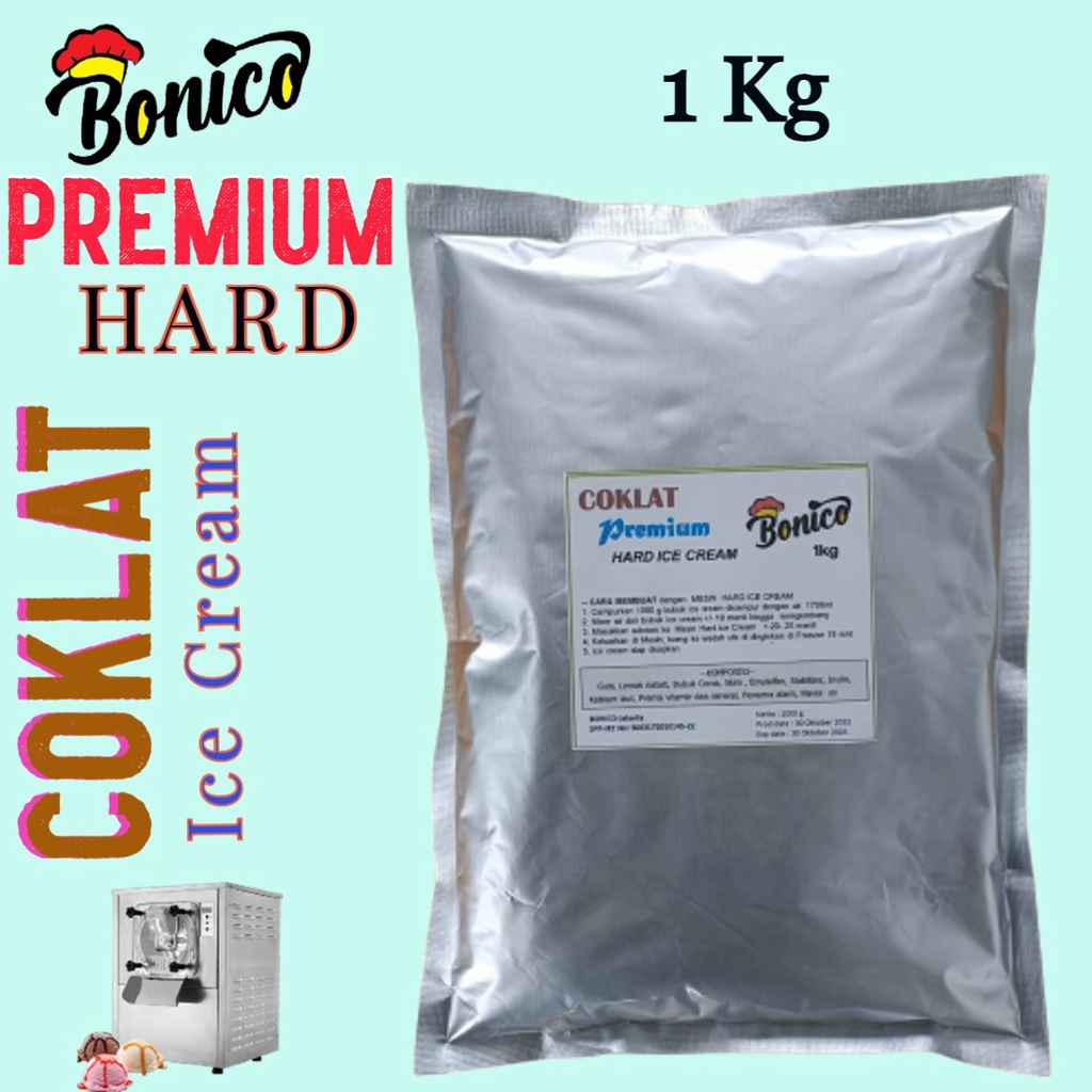 Bonico COKLAT Hard Premium Ice cream powder 1kg serbuk tepung Bubuk Es krim instan Chocolate dg Mesi