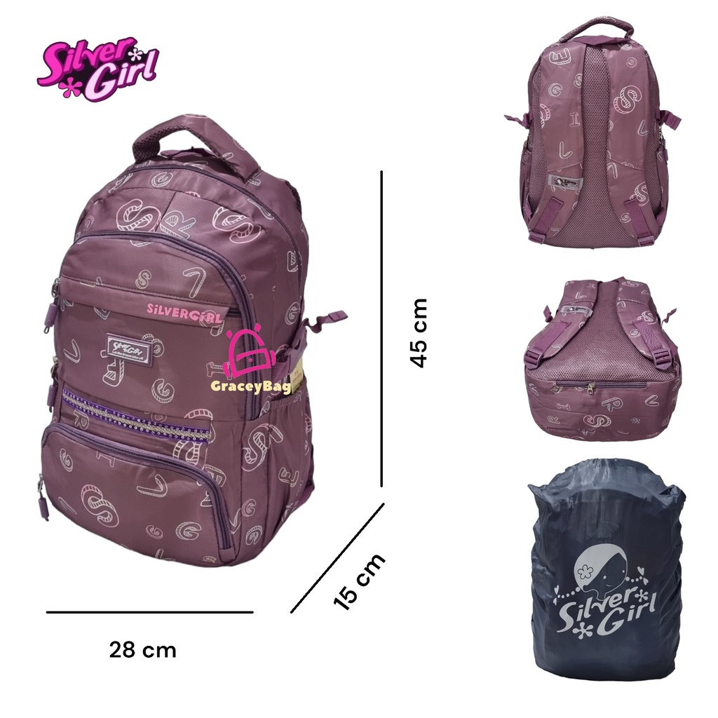 GB-70023F/74319F/70523F  Tas Ransel Sekolah Anak Perempuan / Remaja Silvergirl