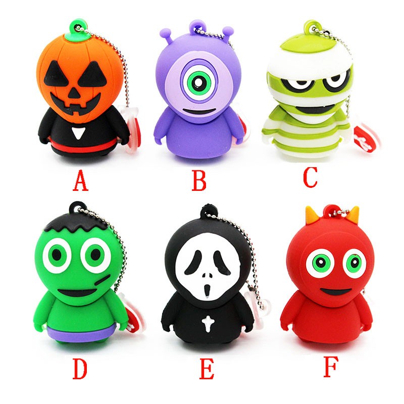 Flash Disk USB 2.0 Kapasitas 1TB Bentuk Hantu Halloween