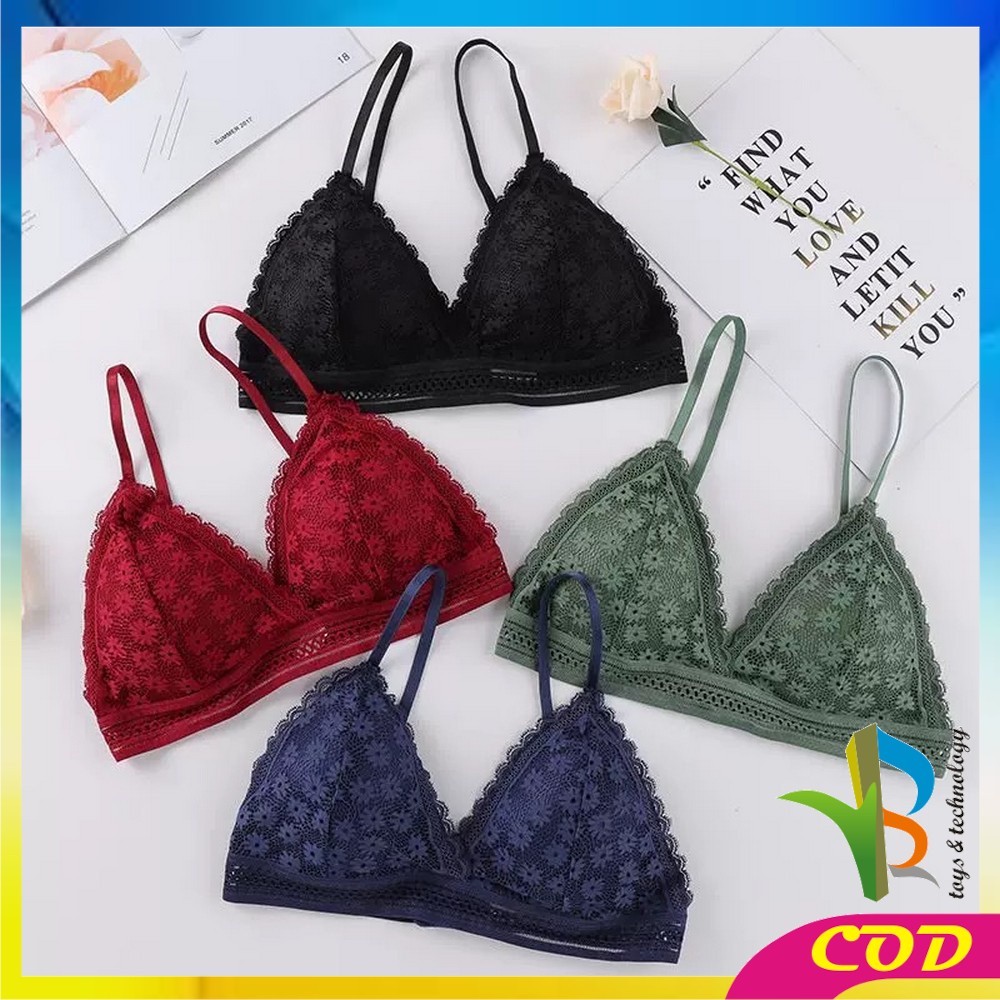 RB-P69 P70 Pakaian Dalam Wanita Bra Cup Segitiga Tanpa Kawat / BH Push Up Renda / Beha Wanita Sexy