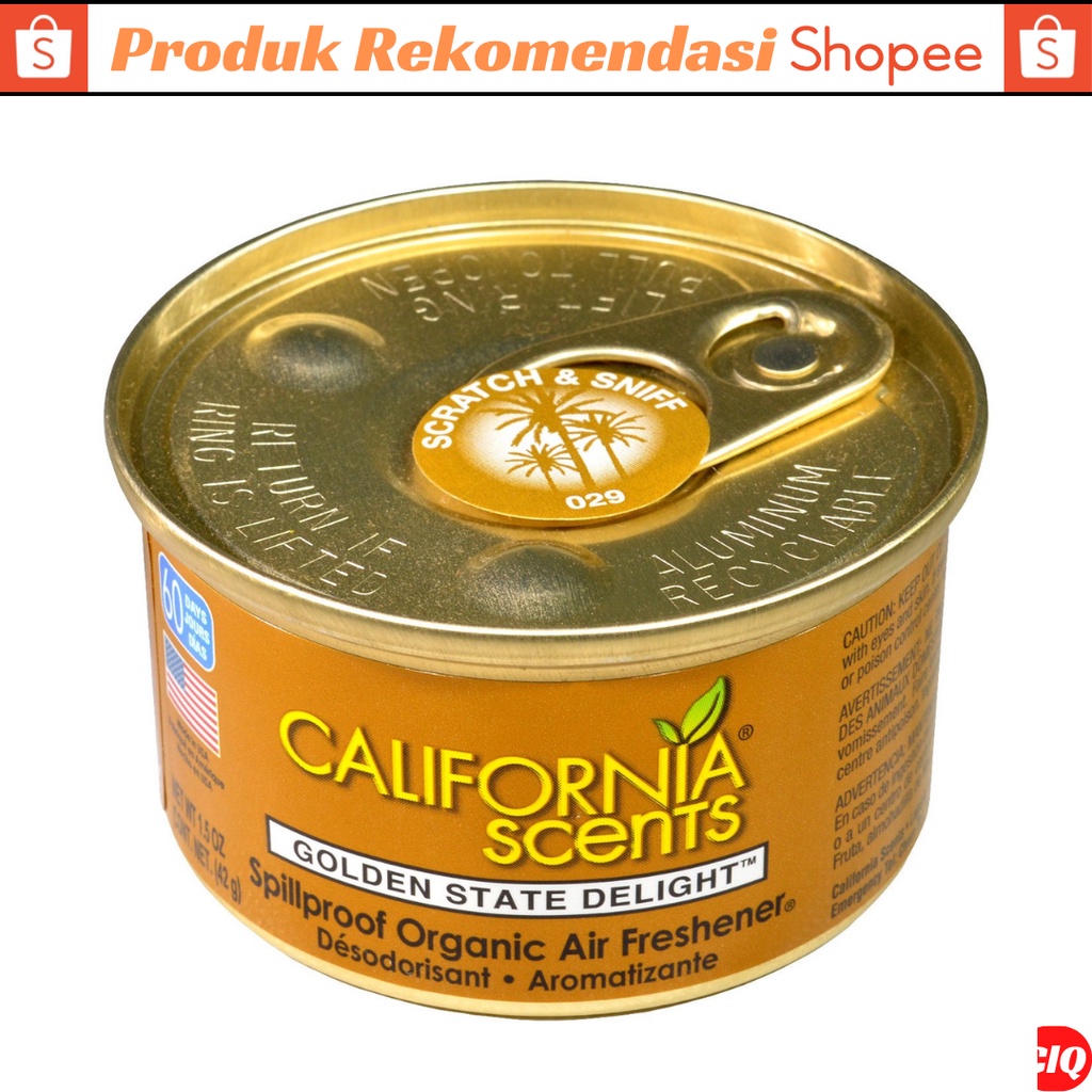 Pengharum Pewangi Dashboard Mobil Mewah Wangi Tahan Lama California Scents Cans Aroma Golden State New Car Apple Laguna