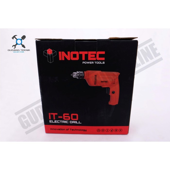 Mesin Bor Tangan Listrik Bolak Balik 350 Watt 10 mm IT 60 INOTEC / Electric Drill Variabl;e Speed 10 mm 350 W IT60 INOTEC