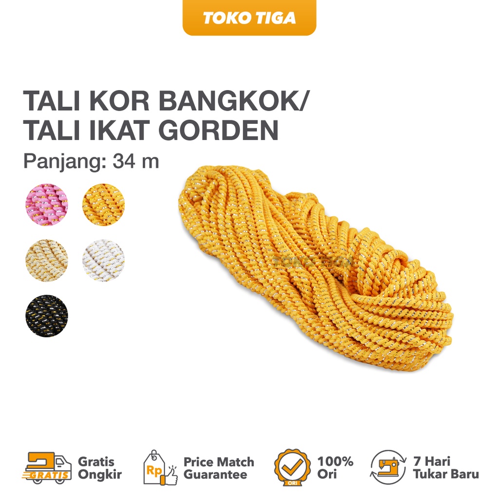 Tali Kor Bangkok / Tali Ikat Gorden / Tali Craft Roll 34 Meter