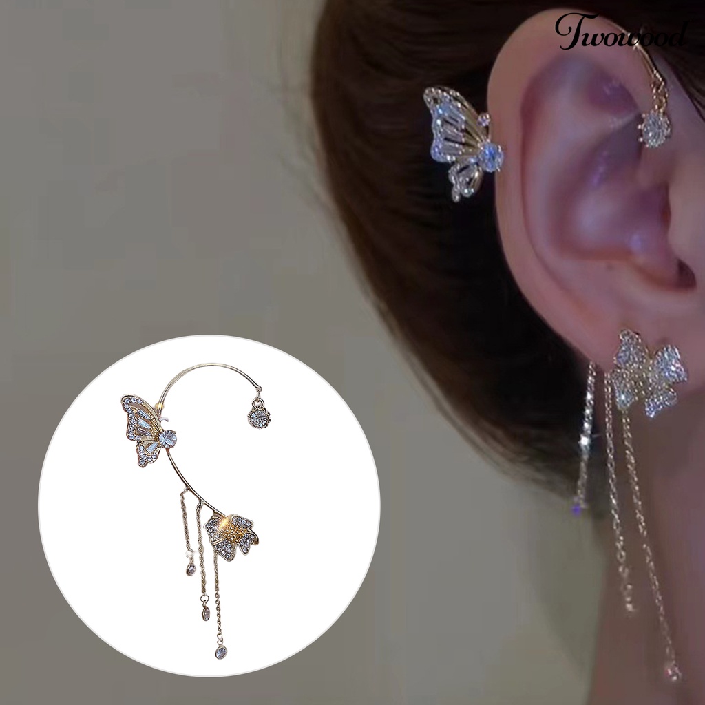 1 Pc Anting Rumbai Desain Kupu-Kupu Bahan Logam Tahan Pudar Untuk Hadiah Ulang Tahun