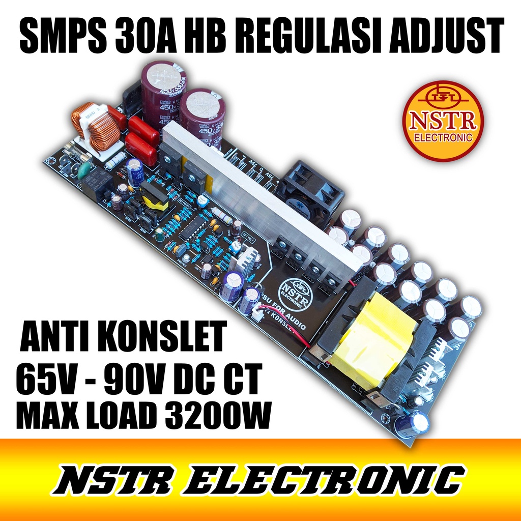 Smps 30a hb regulasi adjustable 65v sd 90v anti konslet