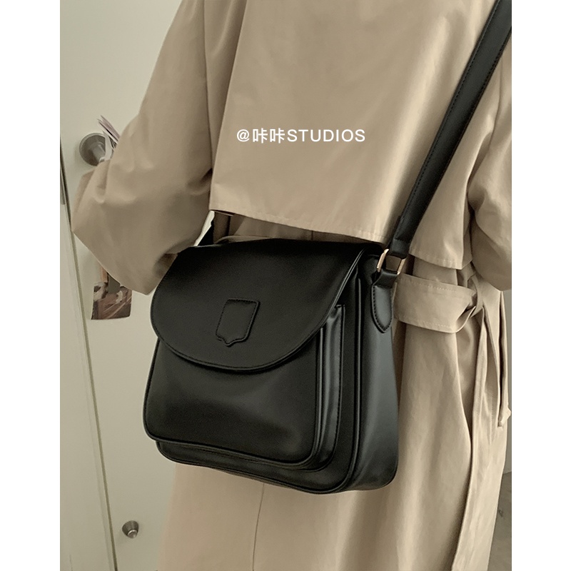 Suhao musim gugur dan musim dingin tas berkapasitas besar wanita 2021 baru trendi fashion retro tas niche all-match ins messenger bag