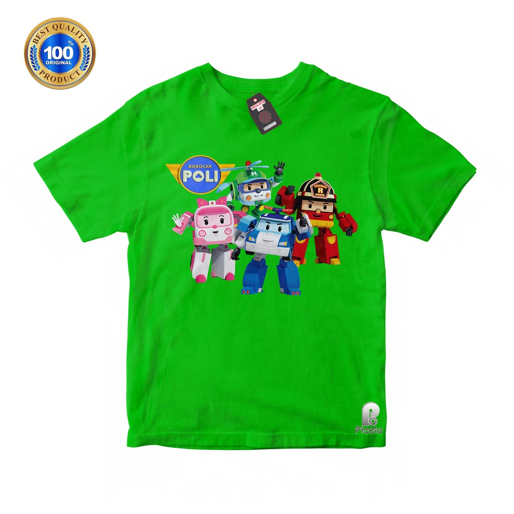 BAJU ANAK KAOS ATASAN ANAK ROBOCAR POLI BAHAN COTTUN Unisex