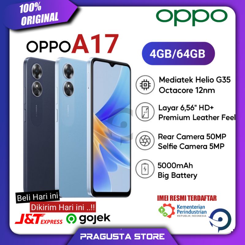 Oppo A17 Ram 4/64GB Garansi Resmi Oppo Indonesia