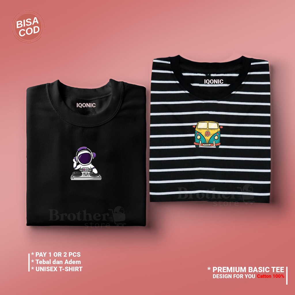 ( PROMO COD ) BROTHER STORE / Kaos Distro Pria / Kaos Distro100% Catoon Combed 24s tebal / Articel DJONE