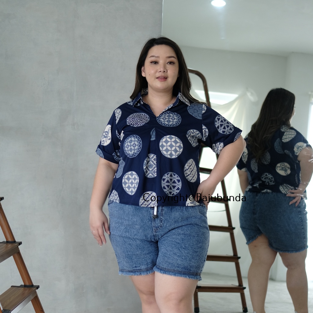 Atasan Wanita Jumbo Batik Big Size LD 120 130 Bajubunda Candy