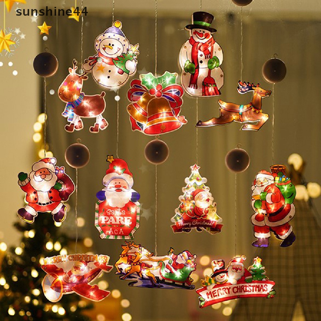 Sunshine 2023 Lampu LED Gantung Dengan Suction Cup Untuk Dekorasi Pohon Natal / Tahun Baru