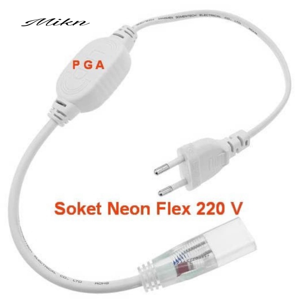 Kabel Colokan Soket Socket Jack Lampu NEON FLEX LED Selang Strip 220vott MIK