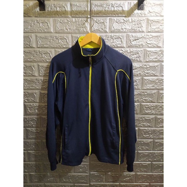 jaket tracktop size L warna dongker second
