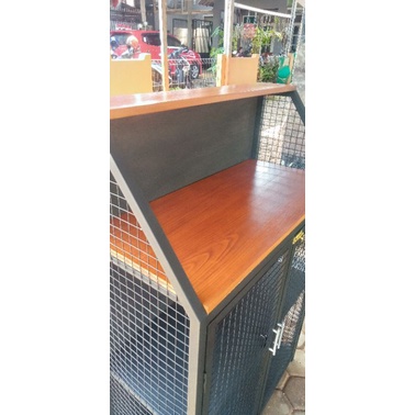 meja kasir, kasir, meja kayu besi