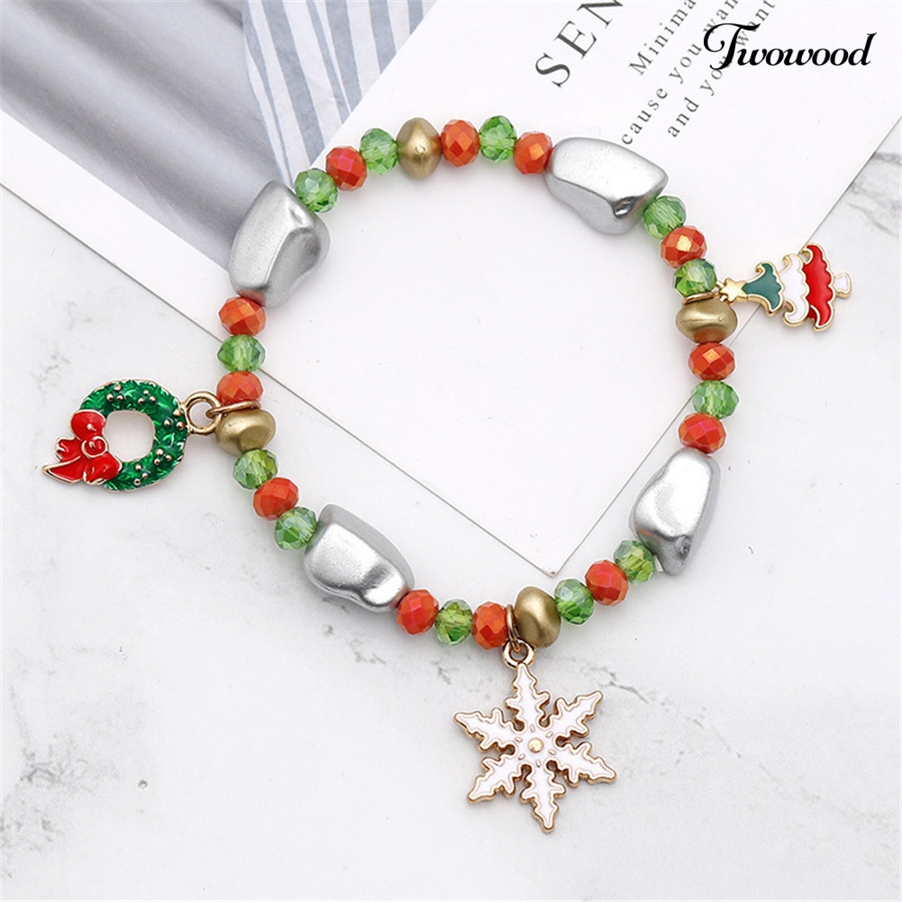 Gelang Desain Santa Claus Snowman Warna-Warni Untuk Dekorasi Natal