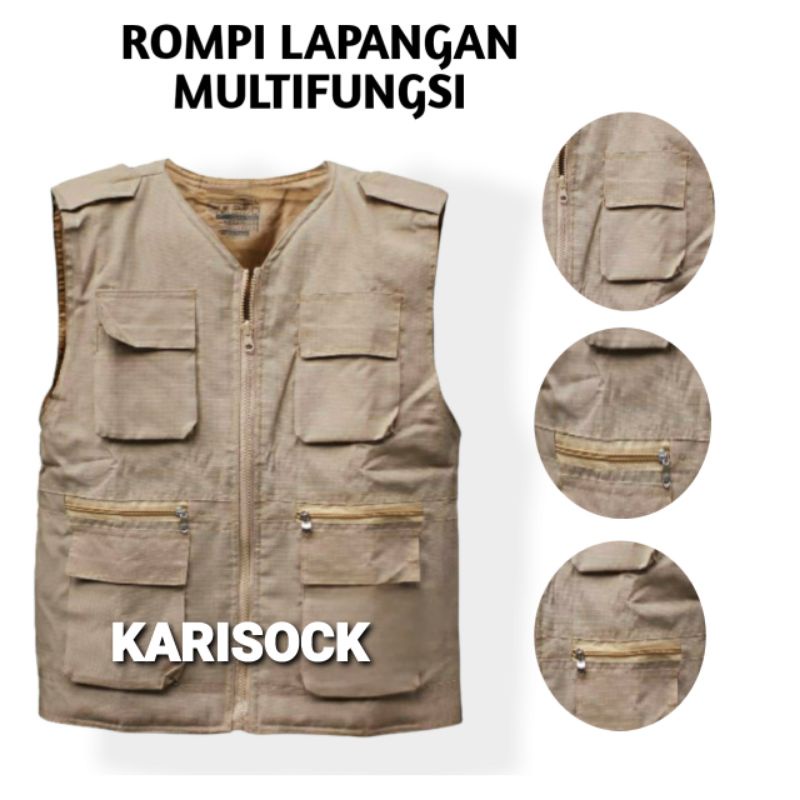 ROMPI TACTICAL MULTIFUNGSI BANYAK KANTONG SAKU / ROMPI KING / ROMPI /  VEST - ( TERIMA JASA BORDIR )