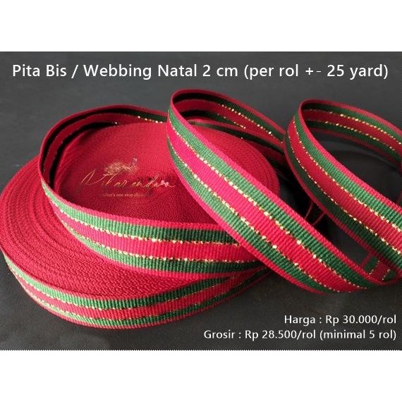 

GNATL-327 : Pita Bis / Webbing Natal 2 cm (per rol +- 25 yard)
