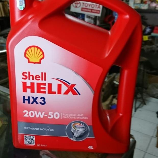 Oli Shell Helix HX3 20w 50 4 liter / 1 galon botol merah oli mobil
