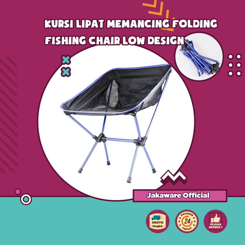 KURSI LIPAT MEMANCING FOLDING FISHING CHAIR CHAIR SANTAI PANTAI CAMPING KEMAH OUTDOOR PORTABLE GUNUN